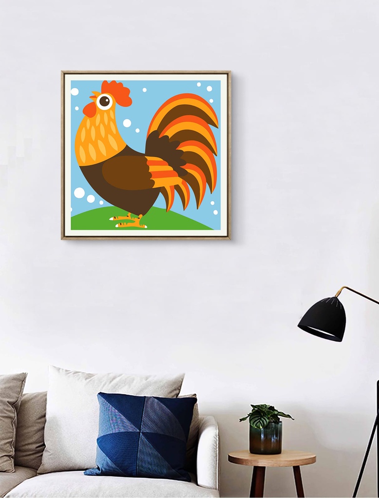 Rolled Mini Paint by Numbers - Colorful Rooster
