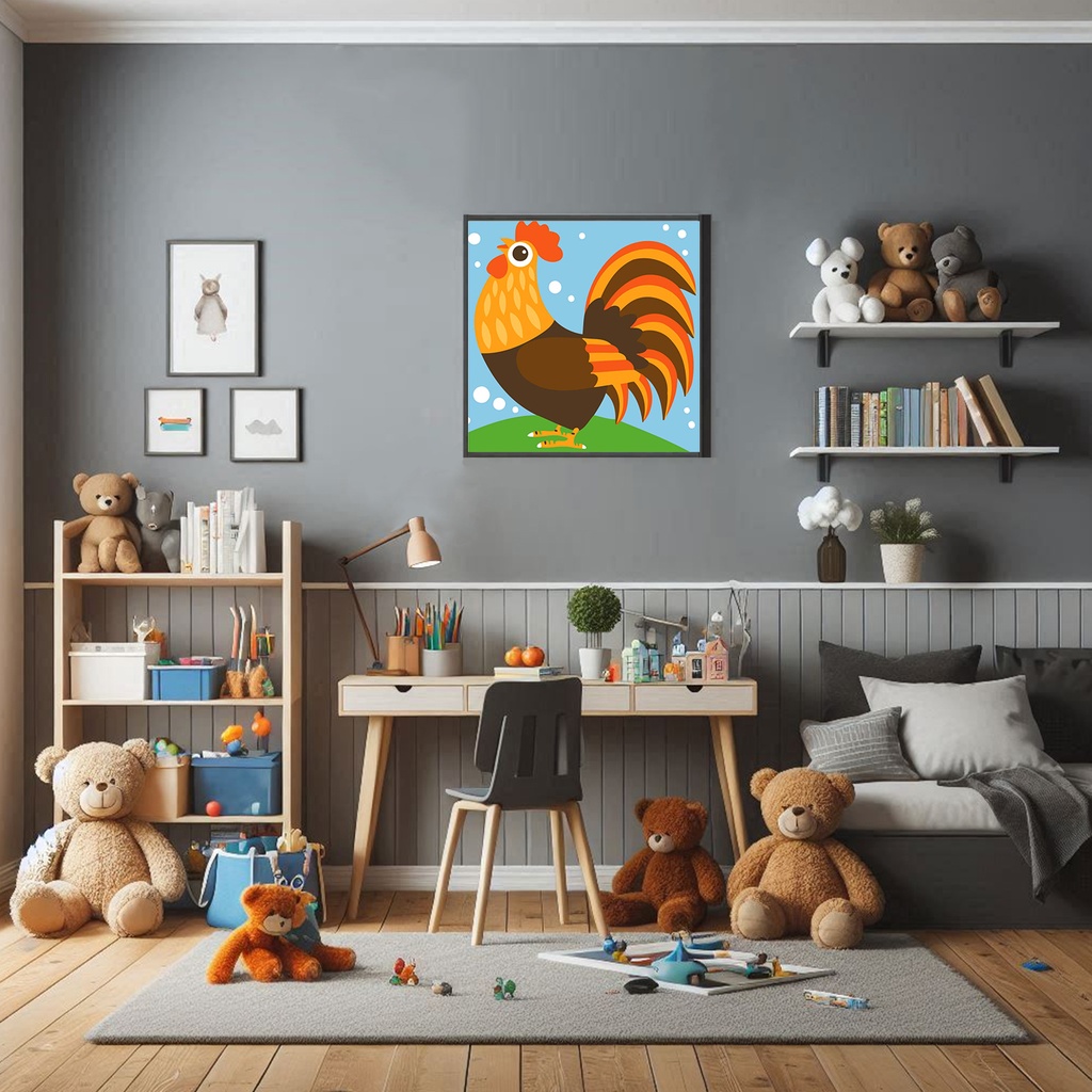 Rolled Mini Paint by Numbers - Colorful Rooster