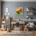 Rolled Mini Paint by Numbers - Colorful Rooster