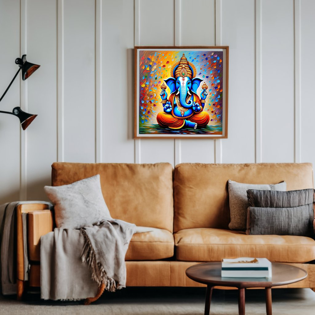 Blessing Ganesh Ji - Rolled Paint By Numbers