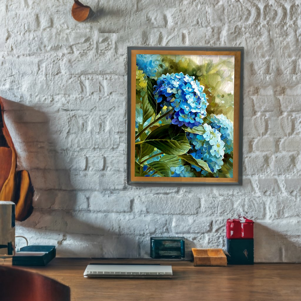 Blue Hydrangeas Flower - Rolled Paint By Numbers