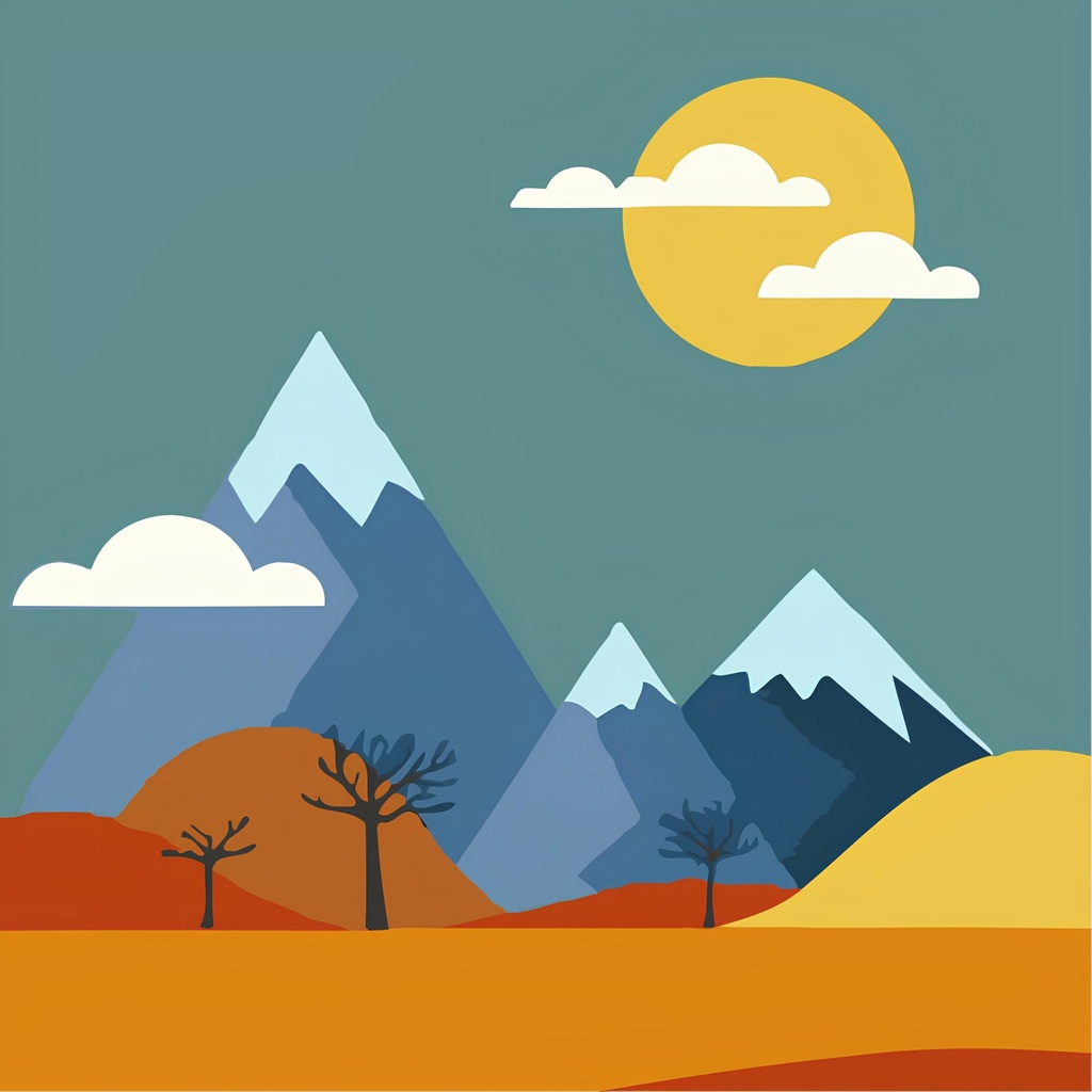 [MINI-33] Rolled Mini Paint by Numbers - Sun and Snow (Rolled Canvas)