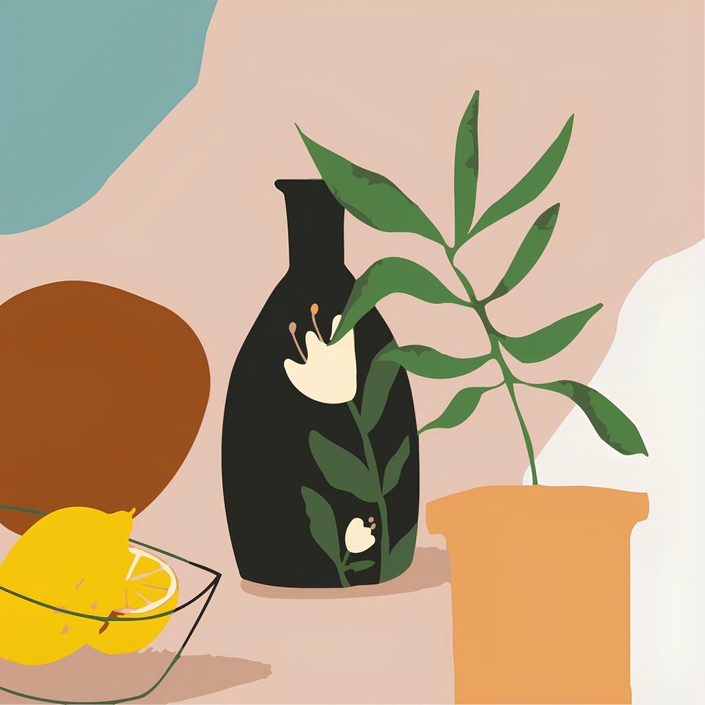 [MINI-36] Rolled Mini Paint by Numbers - Plant in A Vase (Rolled Canvas)