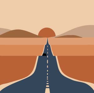 [MINI-44] Rolled Mini Paint by Numbers - The Road to Nowhere (Rolled Canvas)