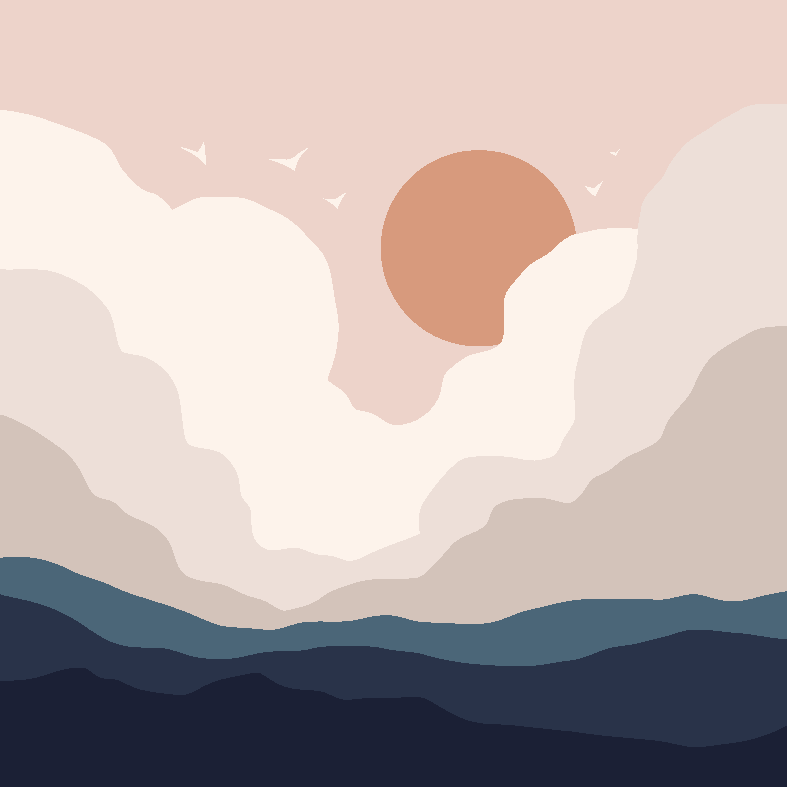 [MINI-58] Rolled Mini Paint by Numbers - Sun and Serenity (Rolled Canvas)