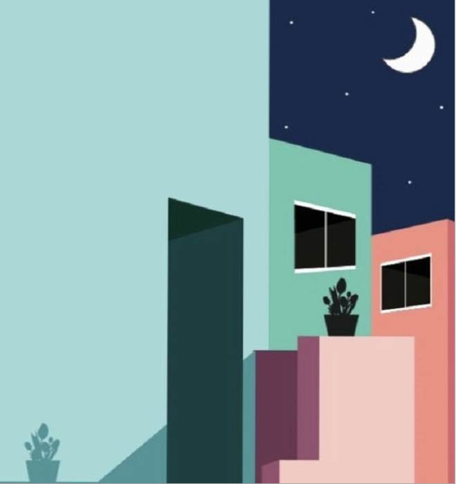 [MINI-59] Rolled Mini Paint by Numbers - Cactus in Moonlight (Rolled Canvas)