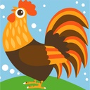 Rolled Mini Paint by Numbers - Colorful Rooster