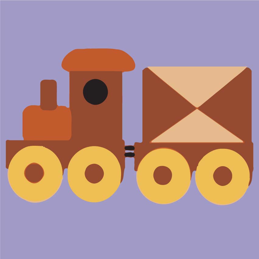 [MINI-81] Rolled Mini Paint by Numbers - Cute Toy Train (Rolled Canvas)