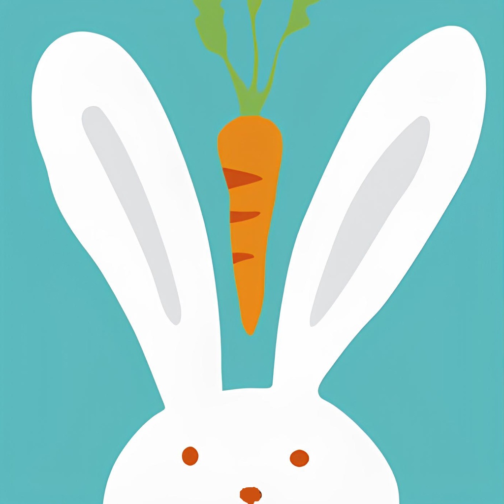 [MINI-86] Rolled Mini Paint by Numbers - Easter Bunny Rabbit (Rolled Canvas)