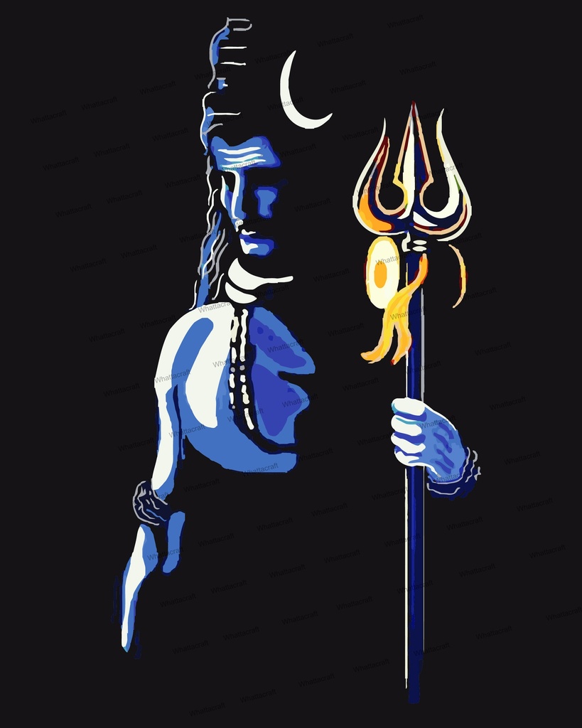 Shiva The Adiyogi - Rolled Paint By Numbers
