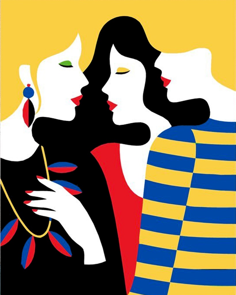 Three Friends - Rolled Paint By Numbers