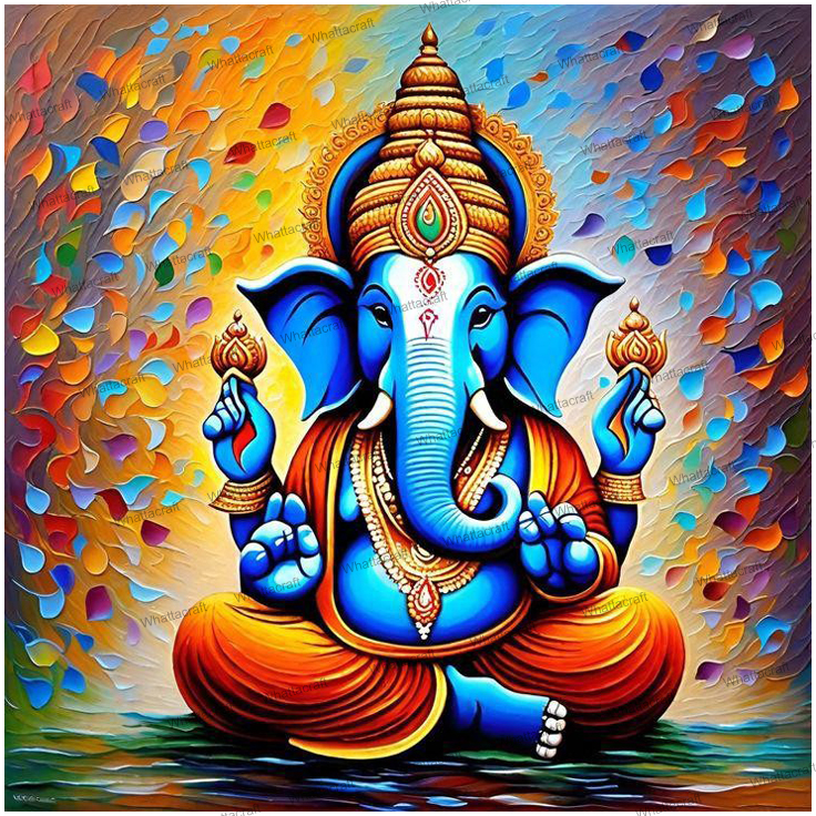 Blessing Ganesh Ji - Rolled Paint By Numbers