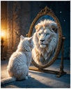 Cat Looking in The Mirror - Rolled Paint By Numbers 
