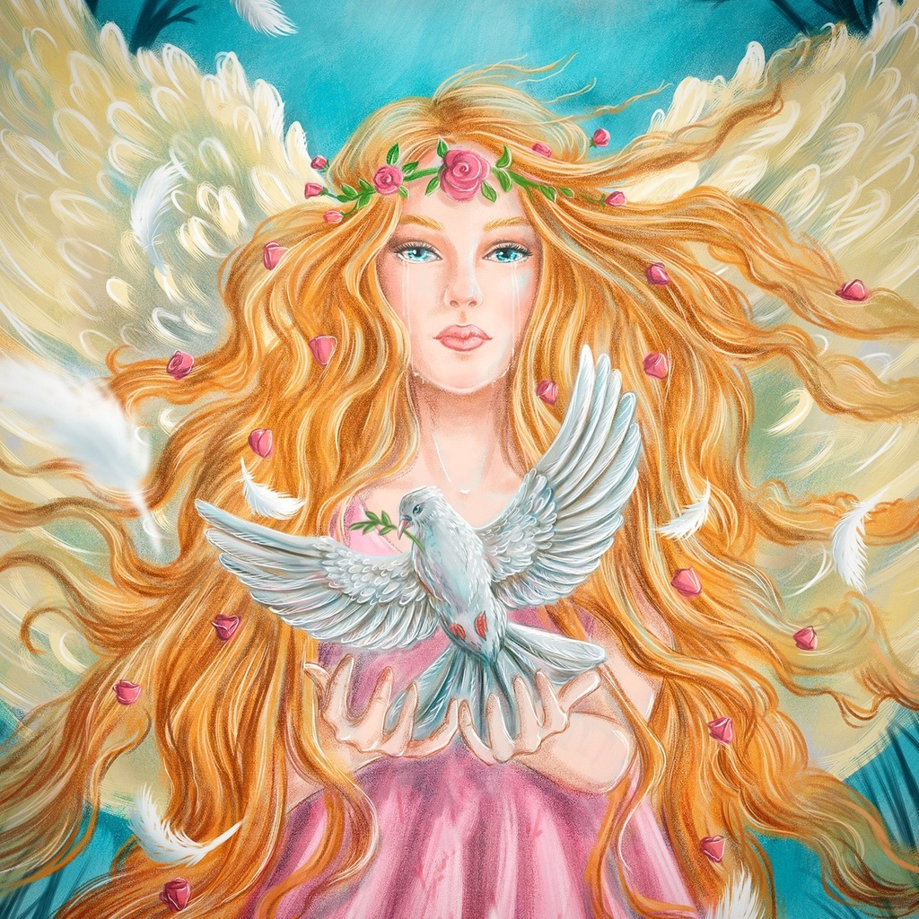 Angel & Dove - Rolled Paint By Numbers