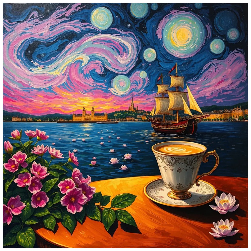 Latte In Paris - Rolled Paint By Numbers