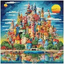 Colorful Village - Rolled Paint By Numbers