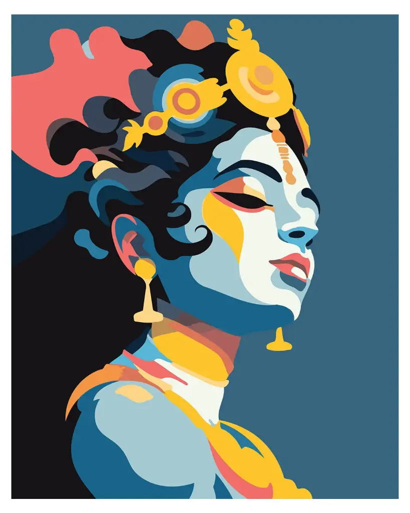 Colorful Krishna - Rolled Paint By Numbers 