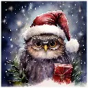 Christmas Owl - Rolled Paint By Numbers