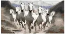 Horses Painting for South Wall Vastu - Rolled Paint By Numbers