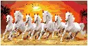 7 Horses Vastu Painting Seven White Running Horses - Rolled Paint By Numbers 