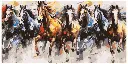 7 Running Horses Galloping Feng Shui Painting Wall - Rolled Paint By Numbers 