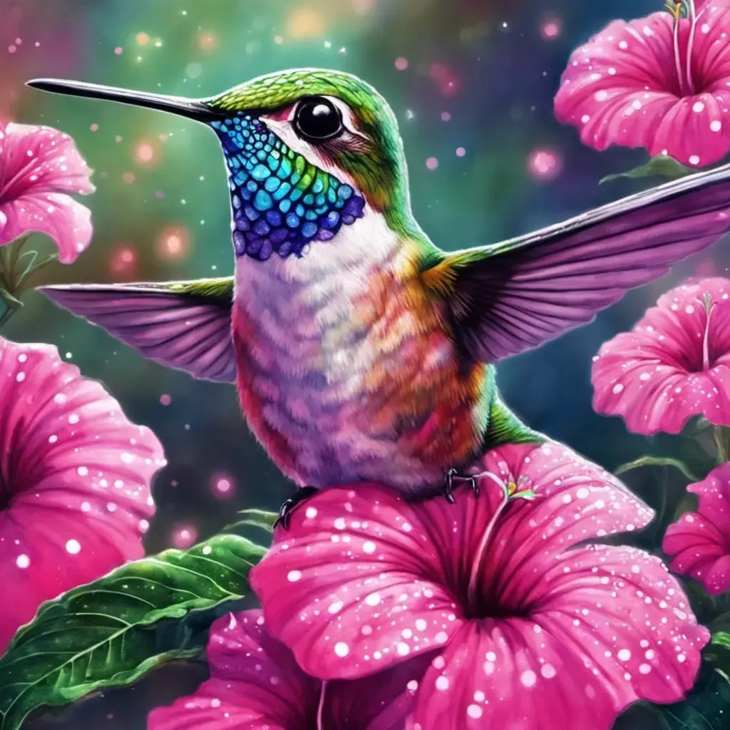Humming Bird - Rolled Paint By Numbers 