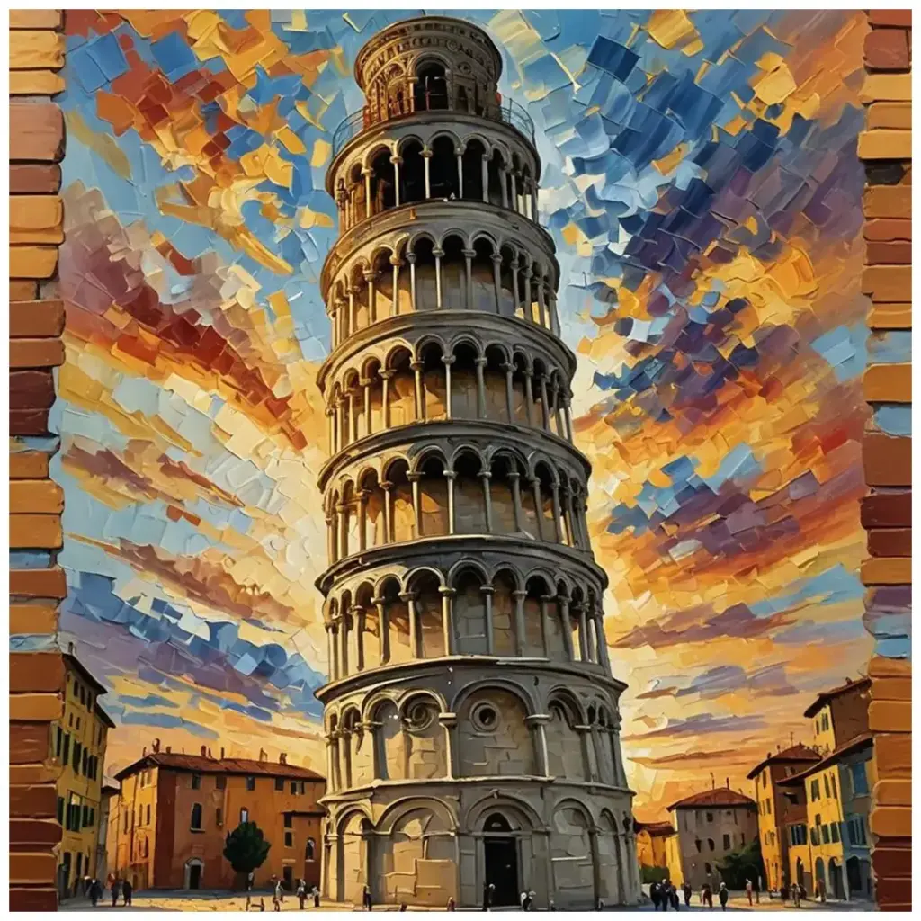 [WAC1-63] Leaning Tower Of Pisa - Rolled Paint By Numbers