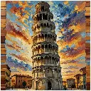 Leaning Tower Of Pisa - Rolled Paint By Numbers