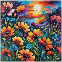  Vibrant Blooming Flowers - Rolled Paint By Numbers 