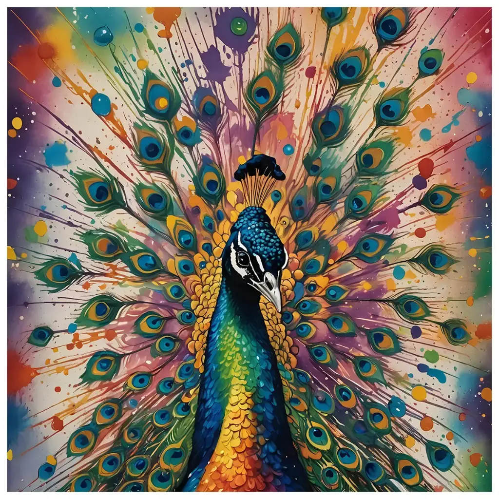 [WAC1-80] Colorful Peacock - Rolled Paint By Numbers