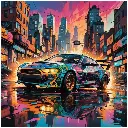 Mustang Hot Rod - Rolled Paint By Numbers 