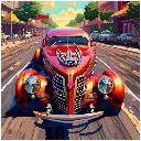  Vintage Hot Rod - Rolled Paint By Numbers 