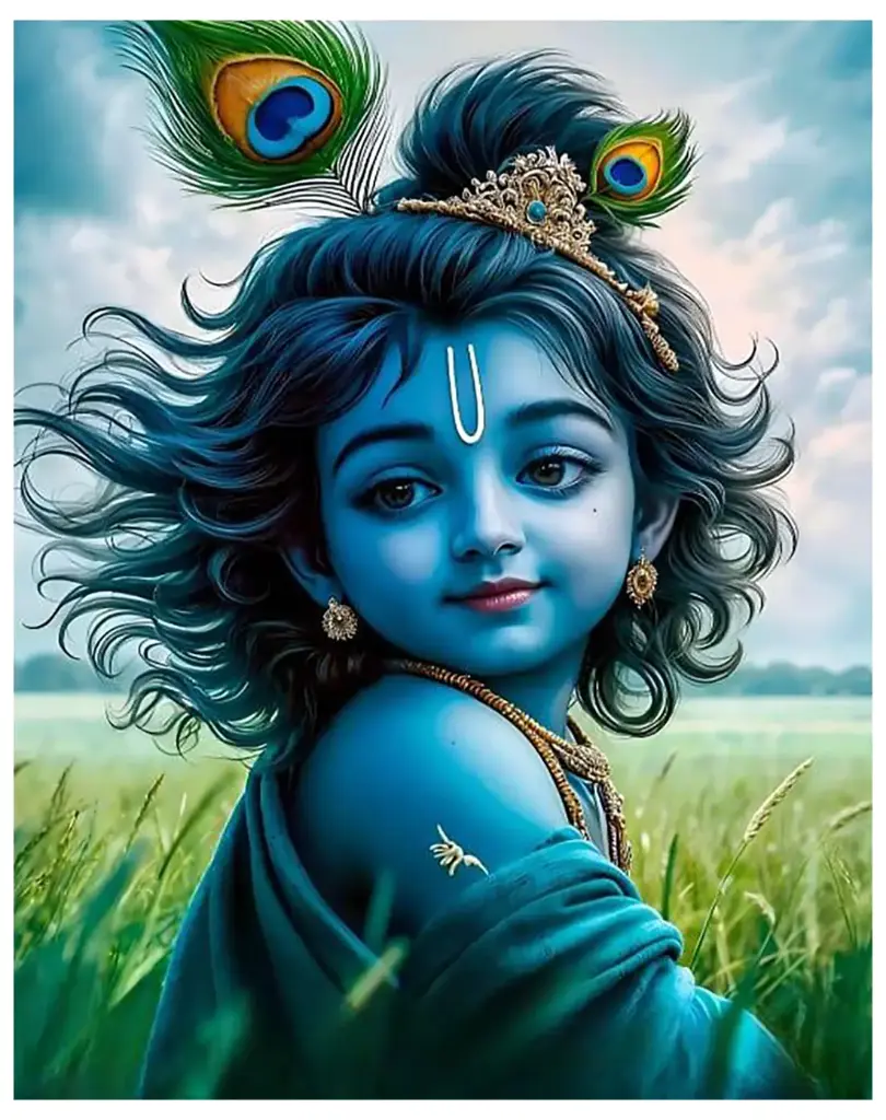 [WAC1-91]  Cute Little Lord Krishna - Rolled Paint By Numbers 