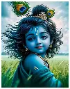  Cute Little Lord Krishna - Rolled Paint By Numbers 