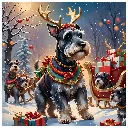 Merry Christmas Dog - Rolled Paint By Numbers 