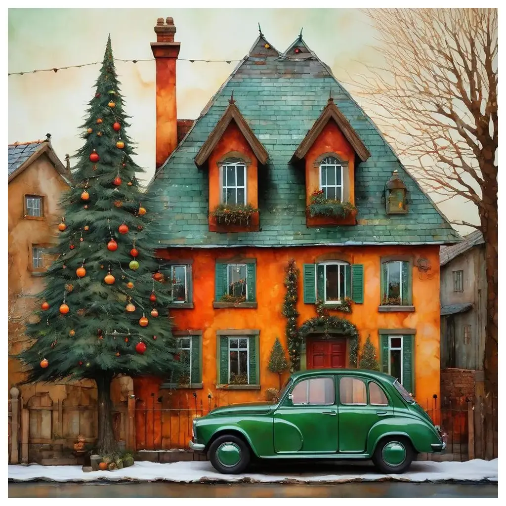 Christmas Home - Rolled Paint By Numbers 