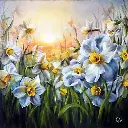 Field Of Daisies - Rolled Paint By Numbers