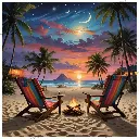 Beach Sunset - Rolled Paint By Numbers 