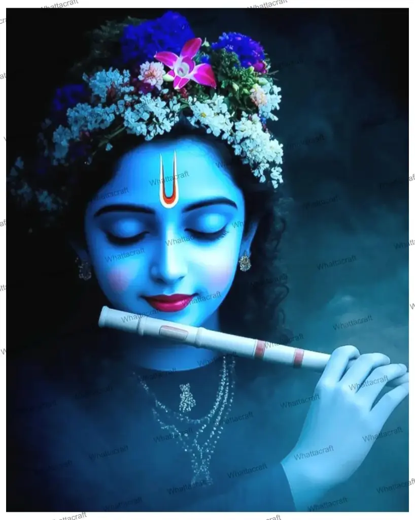[WAC1-108] Divine Krishna Playing Flute - Rolled Paint By Numbers