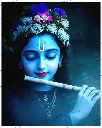 Divine Krishna Playing Flute - Rolled Paint By Numbers