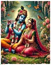 Radha Krishna Divine Scene - Rolled Paint By Numbers