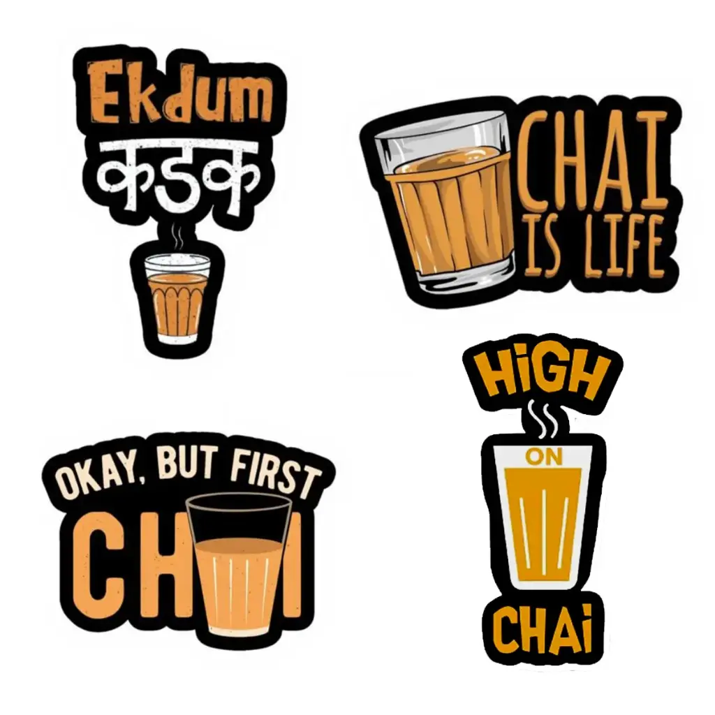 Chai Lovers Fridge Magnets - Set of 4 Magnets