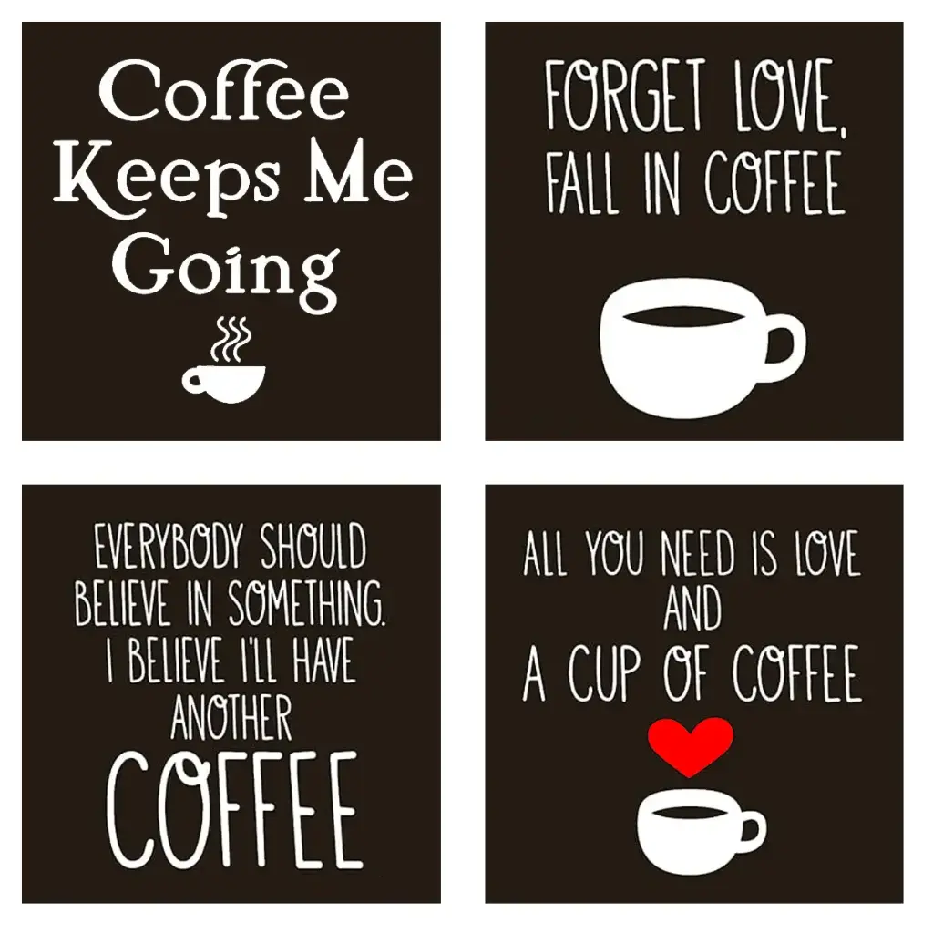 Coffee Lovers Fridge Magnets - Set of 4 Magnets