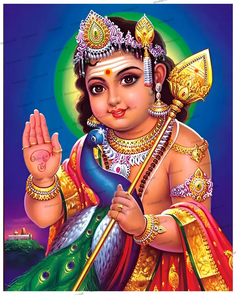 Lord Murugan Divine Blessings - Rolled Paint By Numbers  