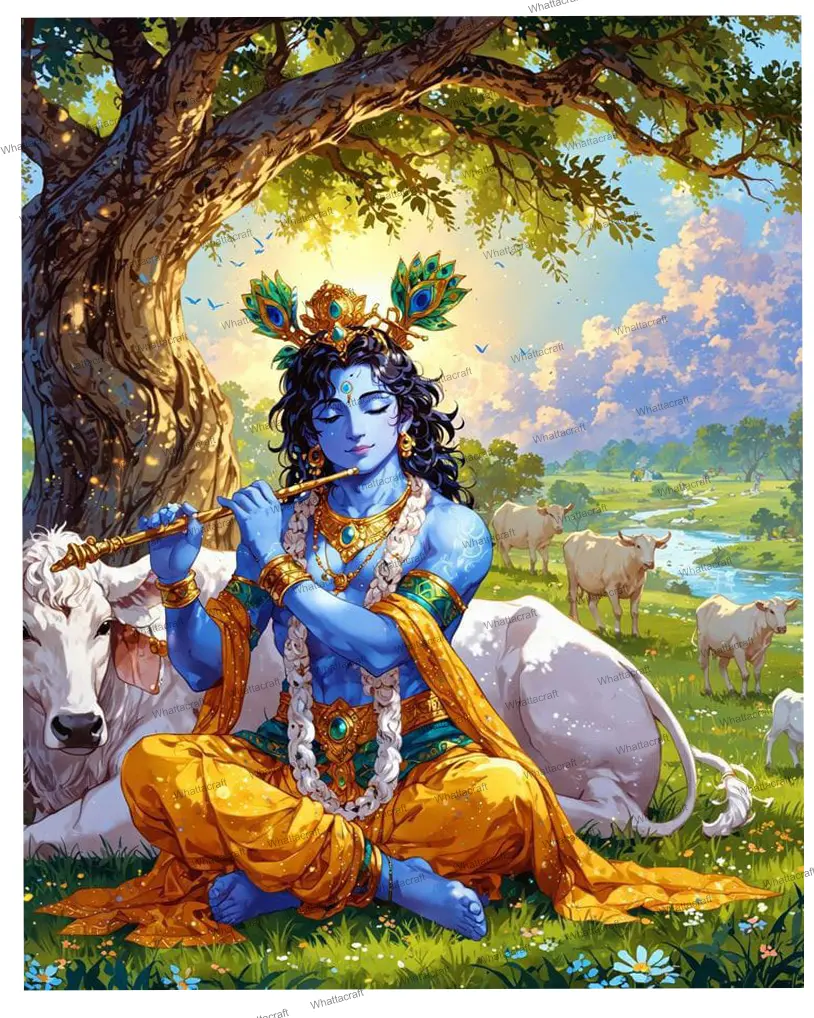 [WAC1-119]  Lord Krishna - Rolled Paint By Numbers 