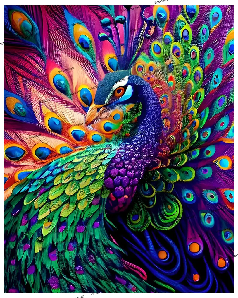 Beautiful Peacock- Rolled Paint By Numbers 