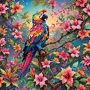 Colorful Birds Parrot - Rolled Paint By Numbers
