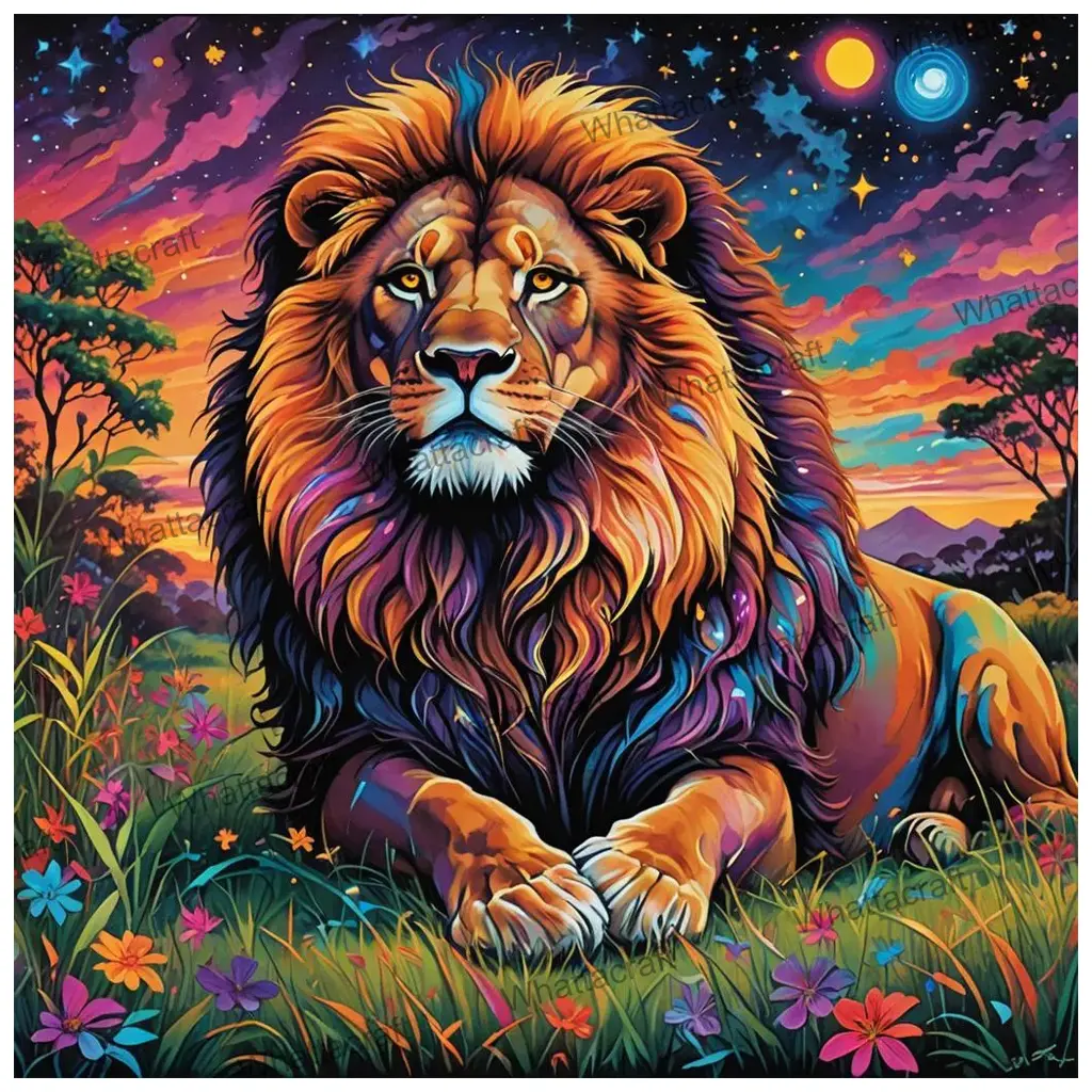  Cosmic Lion - Rolled Paint By Numbers 