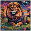  Cosmic Lion - Rolled Paint By Numbers 