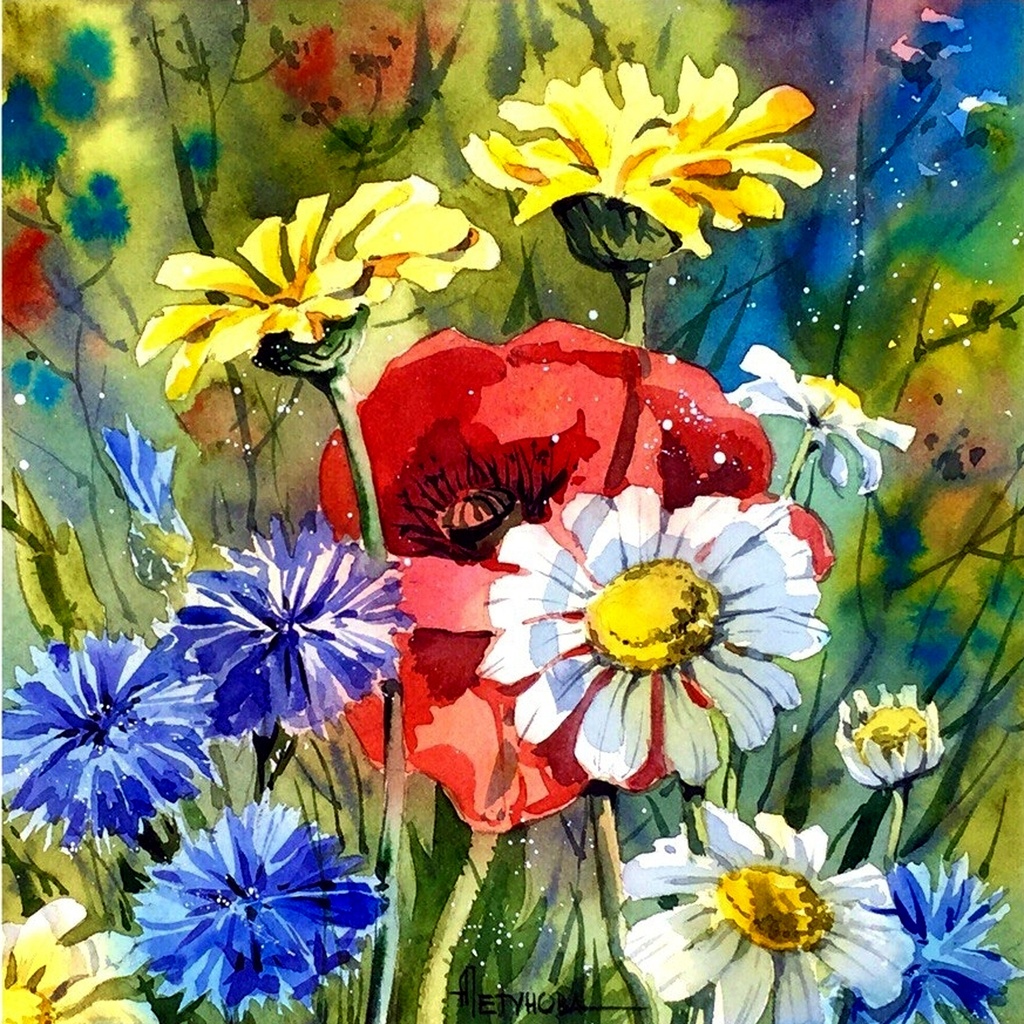 Flowers In Wilderness - Rolled Paint By Numbers